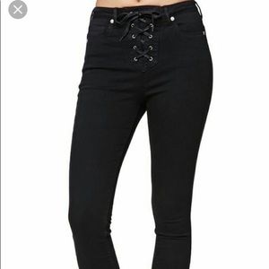 Pacsun black high-rise skinny lace up jeans